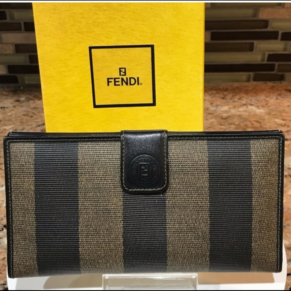 Authentic Fendi Pequin Bi-fold Wallet